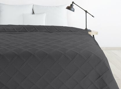 Narzuta 220x240 ALARA 5 stalowa pikowana z mikrofibry wzór rombów