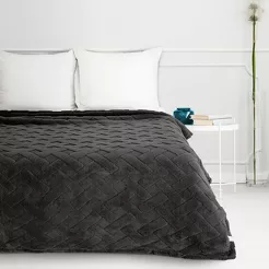 Koc 170x210 CARO stalowy puszysty typu flano z wytłaczanym wzorem Design 91