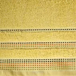 Ręcznik bawełniany 30x50 POLA żółty z kolorową bordiurą zakończoną stebnowaniem - 3