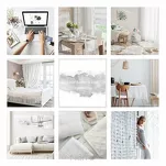 Firana gotowa na taśmie 350x250 REBECCA biała o strukturze drobnego deszczyku - 12