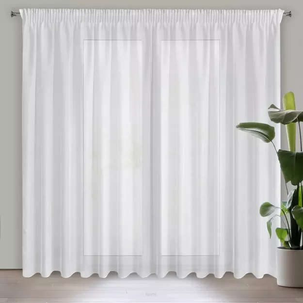 Firana na taśmie 350x250 REBECCA biała o strukturze drobnego deszczyku