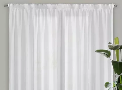 Firana na taśmie 350x250 REBECCA biała o strukturze drobnego deszczyku