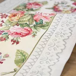 Nakładka gobelinowa 100x100 1175 srebrna z wzorem kwiatowym - 7