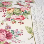 Nakładka gobelinowa 100x100 1175 srebrna z wzorem kwiatowym - 8