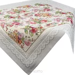 Nakładka gobelinowa 100x100 1175 srebrna z wzorem kwiatowym - 6