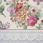 Nakładka gobelinowa 100x100 1175 srebrna z wzorem kwiatowym - 2