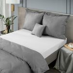 Prześcieradło z satyny bawełnianej z gumką NOVA 3 białe 220x200 - 6