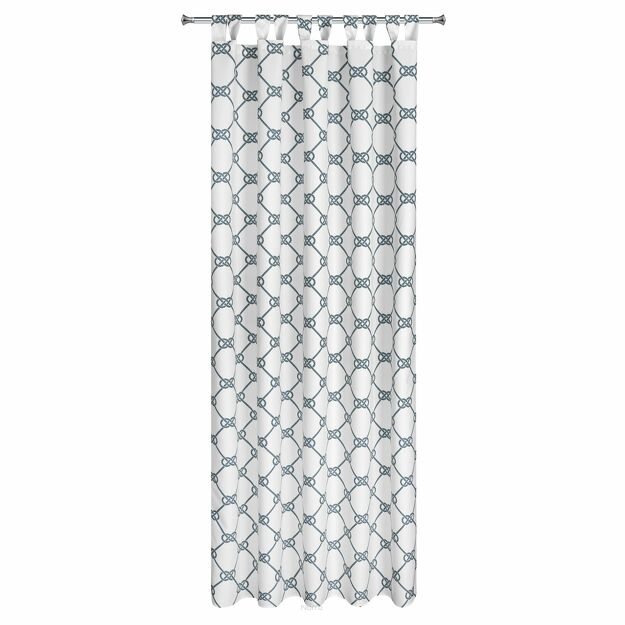 Zasłona na taras 155x240 GARDEN 16 biała na szelkach zapinanymi na rzepy wodoodporna styl morski