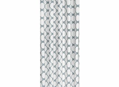 Zasłona na taras 155x240 GARDEN 16 biała na szelkach zapinanymi na rzepy wodoodporna styl morski