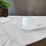 Obrus 145x300 STELLA 2 biały zdobiony kantą z wplecioną nicią srebrną - 2