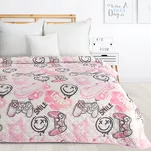 Narzuta pikowana 170x210 KID 17 biała z różowym nadrukiem dziecięcym z kolekcji Design 91 - 8