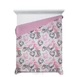 Narzuta pikowana 170x210 KID 17 biała z różowym nadrukiem dziecięcym z kolekcji Design 91 - 7