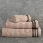Ręcznik bawełniany 50x90 MADLEN beżowy zdobiony kontrastową elegancką bordiurą - 2