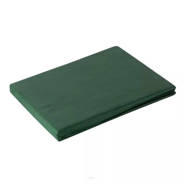 Prześcieradło satyna bawełniana bez gumki NOVA 1 ciemna zieleń 180x210