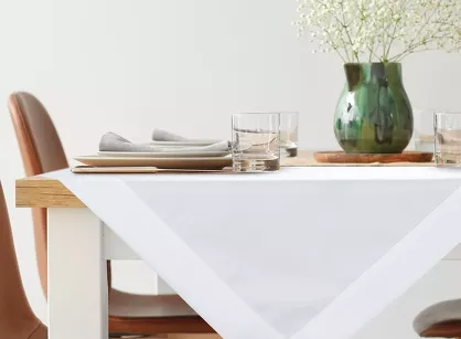 Nakładka 85x85 LUCY biała gładka zdobiona kantą