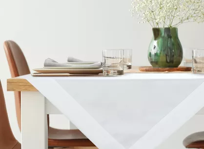 Nakładka 85x85 LUCY biała gładka zdobiona kantą