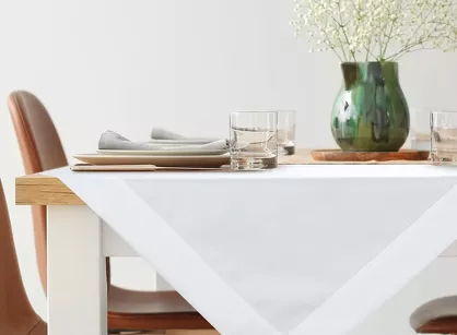 Nakładka 85x85 LUCY biała gładka zdobiona kantą