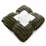 Koc 150x200 SOFT oliwkowy puszysty typu flano z wytłaczanym wzorem Design 91 - 5