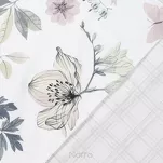 Pościel satynowa 140x200 SPRING 37 biała z zielonym wzorem kwiatowym z kolekcji Classic - 2