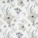 Pościel satynowa 140x200 SPRING 37 biała z zielonym wzorem kwiatowym z kolekcji Classic - 5