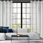 Firana na przelotkach 140x250 HERA biała z szyfonu z szampańskim nadrukiem marmurkowym - 8