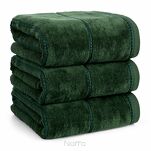 Ręcznik bawełniany 30x50 MARI zielony z welurową bordiurą w pasy - 4
