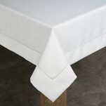 Obrus elegancki 145x240 MADELE biały zdobiony srebrną lamówką - 5