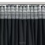 Zasłona na taśmie 140x250 DANI welwetowa czarna jednokolorowa zdobiona w dolnej części falbanami - 7