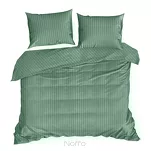 Pościel satynowa 140x200 VERA jednokolorowa gładka miętowa w prążki - 3