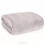 Narzuta welwetowa 230x260 SOFIA pudrowa pikowana w gęstą jodełkę - 3