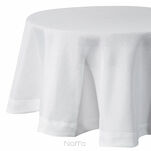 Obrus fi 150 STELLA 2 biały zdobiony kantą z wplecioną nicią srebrną - 2