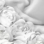 Zazdrostka w tunelu 150x90 ROSES 11 biała Eva Minge z szyfonu z pasem róż 3D - 2