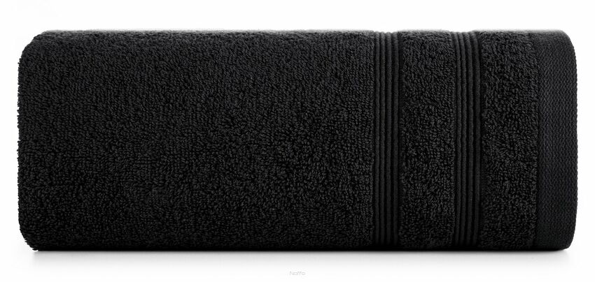 Ręcznik 50x90 ALINE czarny z wypukłą tkaną bordiurą 500 g/m2