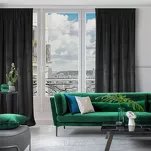 Zasłona na taśmie 140x270 ROSA welwetowa czarna Design 91 - 15