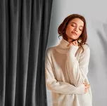 Zasłona na taśmie 140x270 ROSA welwetowa czarna Design 91 - 18