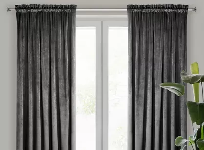 Zasłona na taśmie 140x270 ROSA welwetowa czarna Design 91