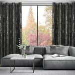 Zasłona na przelotkach 140x250 LIBI czarna z mikrofibry z błyszczącym srebrnym nadrukiem - 8