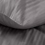 Pościel satynowa 160x200 VERA jednokolorowa gładka stalowa w prążki - 7