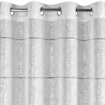 Firana na przelotkach 140x250 KATY biała z etaminy srebrny wzór roślinny - 4
