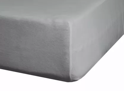 Prześcieradło z satyny bawełnianej z gumką NOVA 3 stalowe 160x200