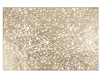 Podkładka dekoracyjna 30x45 MELANIE złota prostokątna z ażurowym wzorem listków