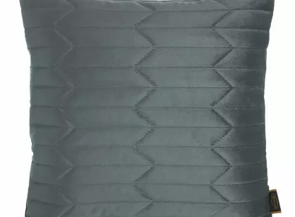 Poszewka welwetowa 45x45 Sofia 1 ciemna mięta pikowana w geometryczny wzór