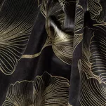 Zasłona na taśmie 140x300 STELLA welwetowa czarna ze złotym kwiatowym nadrukiem - 9