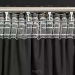 Zasłona na taśmie 140x300 STELLA welwetowa czarna ze złotym kwiatowym nadrukiem - 10