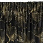 Zasłona na taśmie 140x300 STELLA welwetowa czarna ze złotym kwiatowym nadrukiem - 12