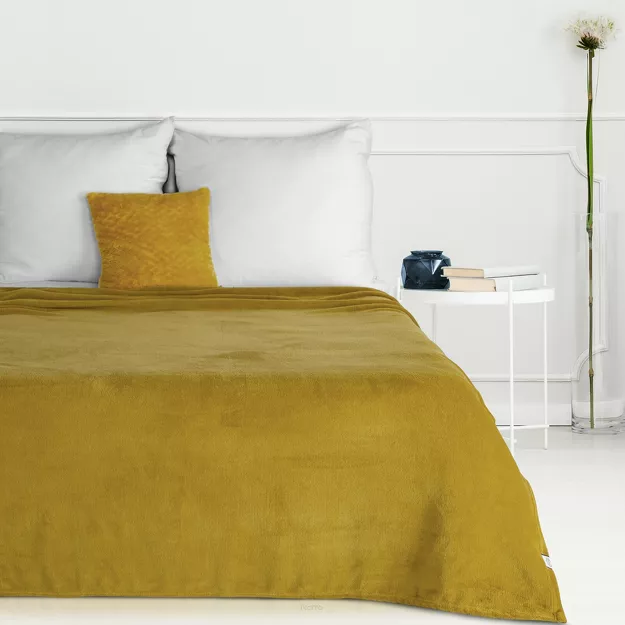 Koc jednokolorowy 150x200 SIMPLE 1 miodowy wyjątkowo miękki