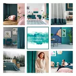 Zasłona na przelotkach 135x250 CARLO zaciemniająca ciemny turkus jednokolorowa strukturalna - 14