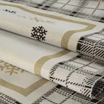 Serwetka świąteczna 35x45 ANGEL beżowa z czarną kratką w śnieżynki z gobeliny - 3