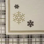 Serwetka świąteczna 35x45 ANGEL beżowa z czarną kratką w śnieżynki z gobeliny - 2