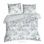 Pościel satynowa 140x200 SPRING 70 biała z niebieskim wzorem roślinnym z kolekcji Classic  - 6